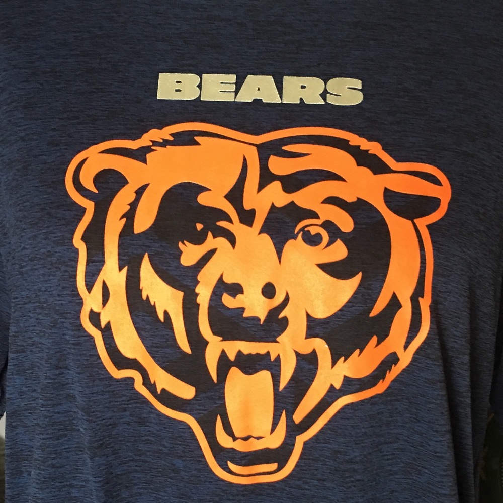Chicago Bears Majestic Cool Base Blue T-shirt Medium VGUC - Picture 2 of 13